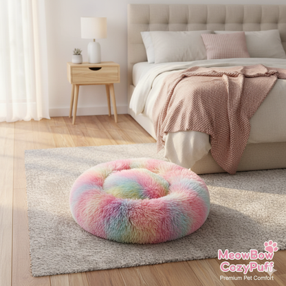 Luxurious Rainbow Fur Bed