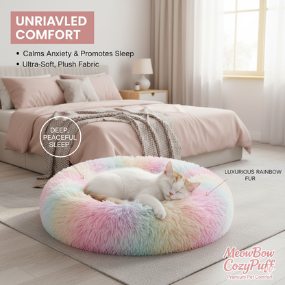 Luxurious Rainbow Fur Bed