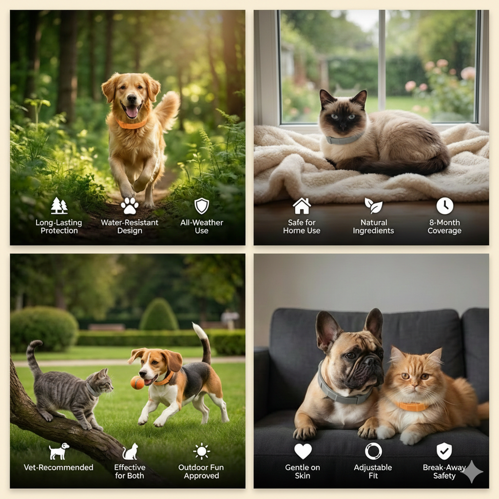 MeowBow Protect+™ Flea & Tick Defense Collar for Dogs