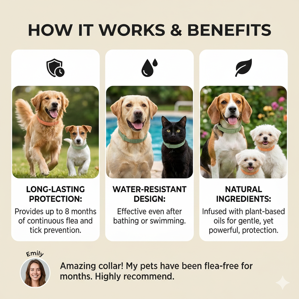 MeowBow Protect+™ Flea & Tick Defense Collar for Dogs