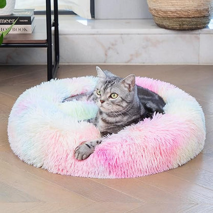 Luxurious Rainbow Fur Bed